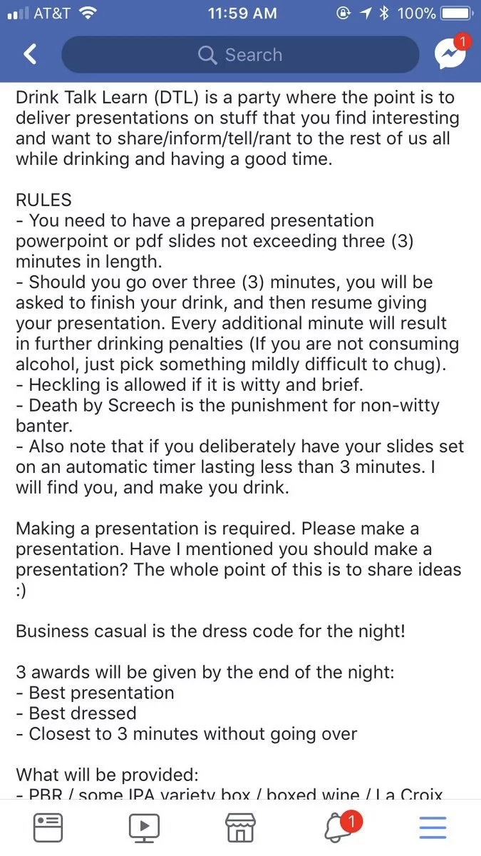 Drink Talk Learn rules 